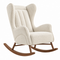 Schaukelstuhl 72 x 100 x 110 cm Bouclé Creme Holz Modern