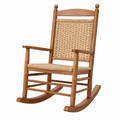 Schaukelstuhl 65 x 95 x 110 cm aus Holz mit Naturfasergeflecht in Braun Landhausstil