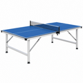Tischtennistisch 274 x 152 x 76 cm blau mit Metallgestell und Netz für Innenräume