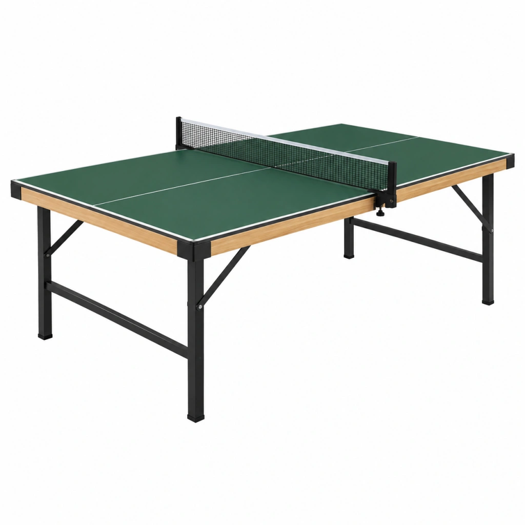 Tischtennistisch 274 x 152.5 x 76 cm Grün MDF Stahl Indoor mit Netz